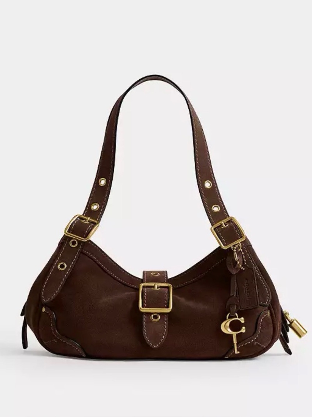 NWT🍫Coach Drifter Shoulder Bag 31 Suede Dark Chocolate Brown CFM44 Slouchy - Picture 7 of 8